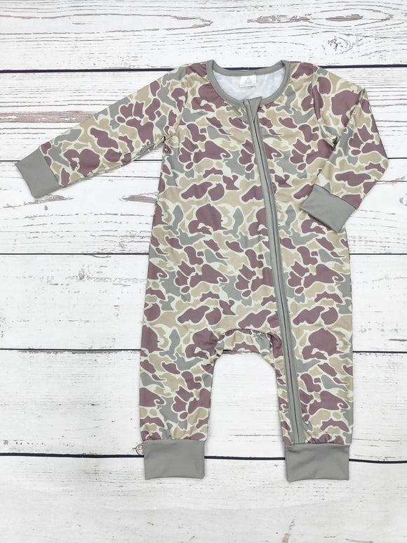 Baby Camouflage Print Zip Sleeper