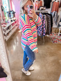 Rainbow Striped Sweater (s-3x)