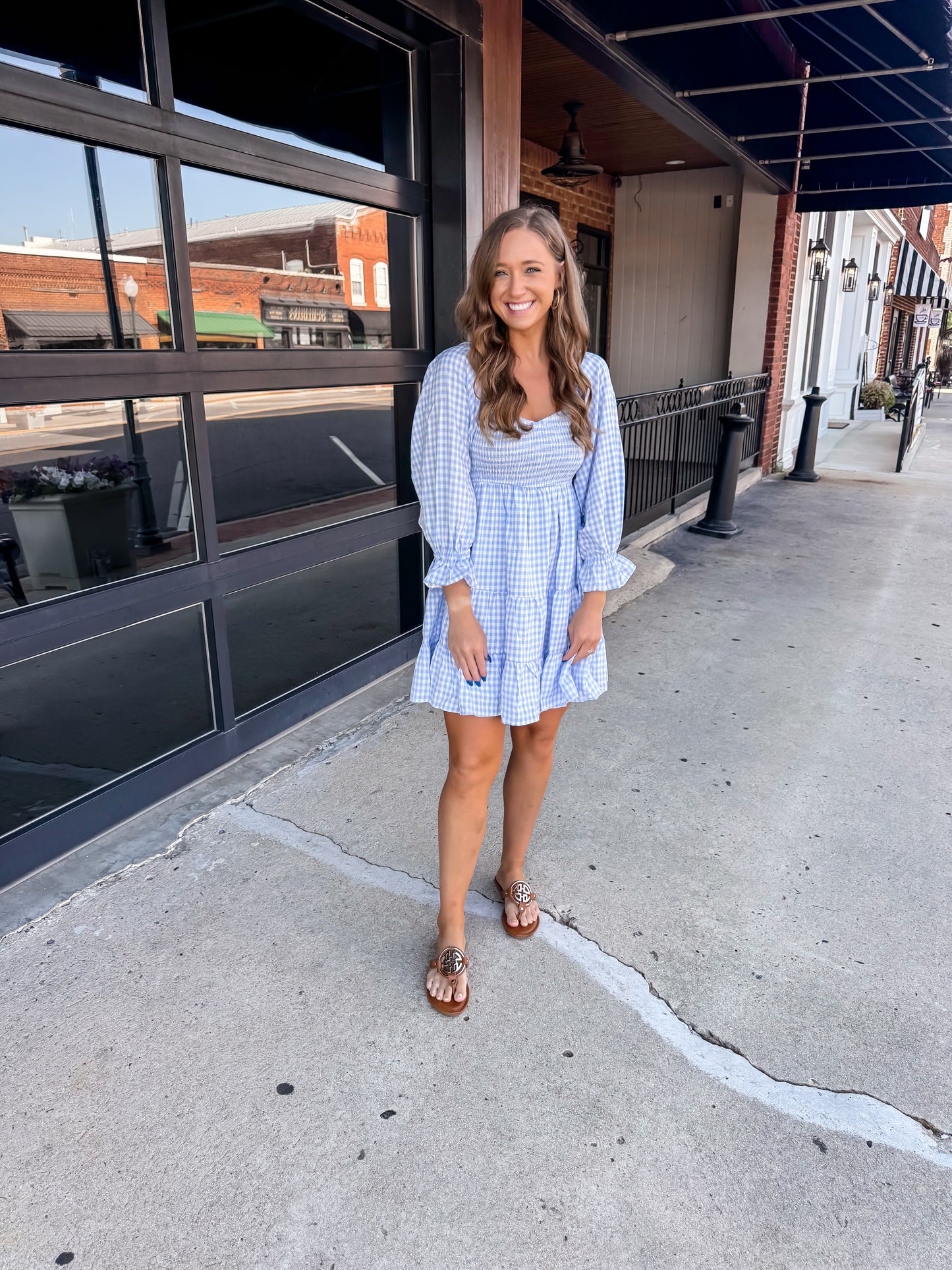 Sky Blue Gingham Dress