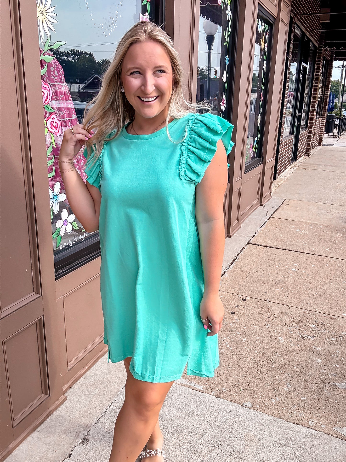 Emerald French Terry Dress