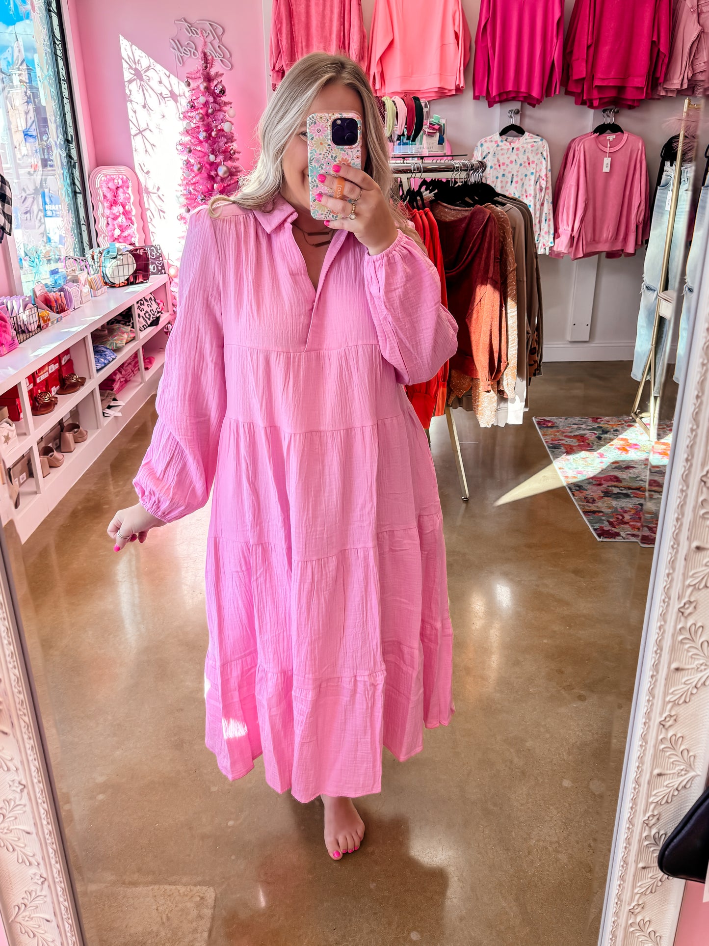 Pink Bubblegum Midi Dress