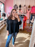 Black Lighweight Sweater Top