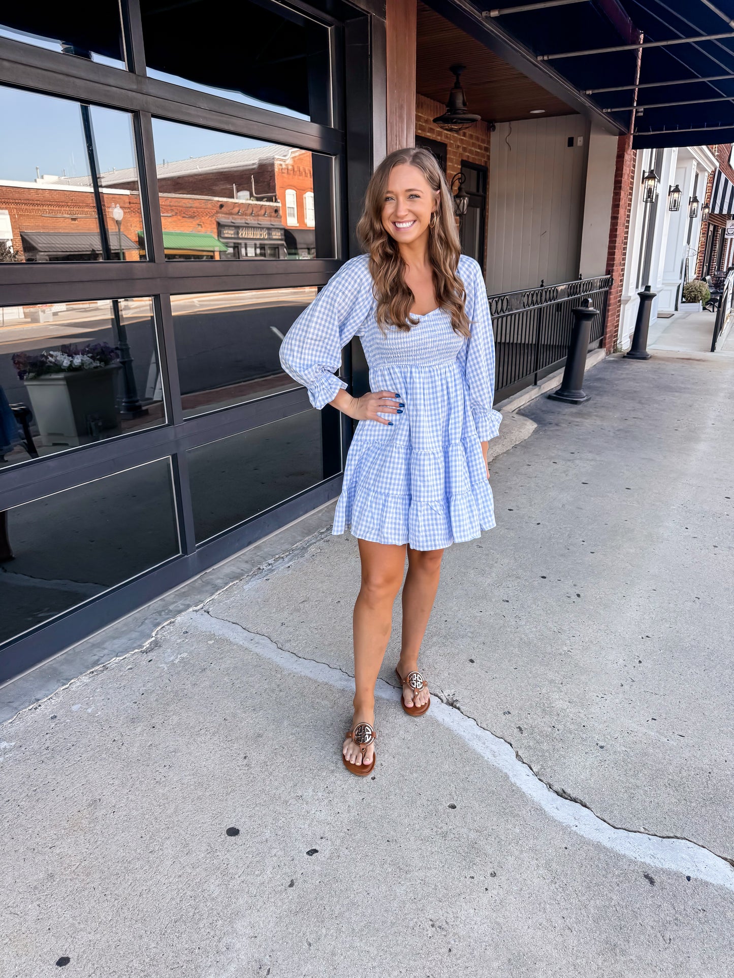 Sky Blue Gingham Dress