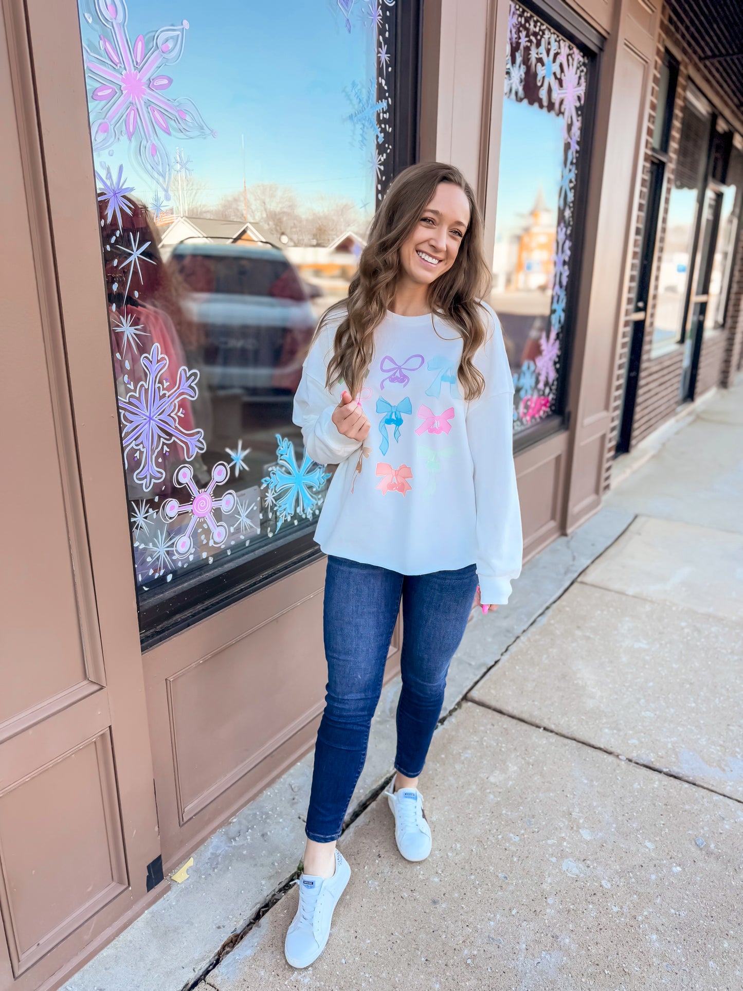 Ivory Bow Pattern Top