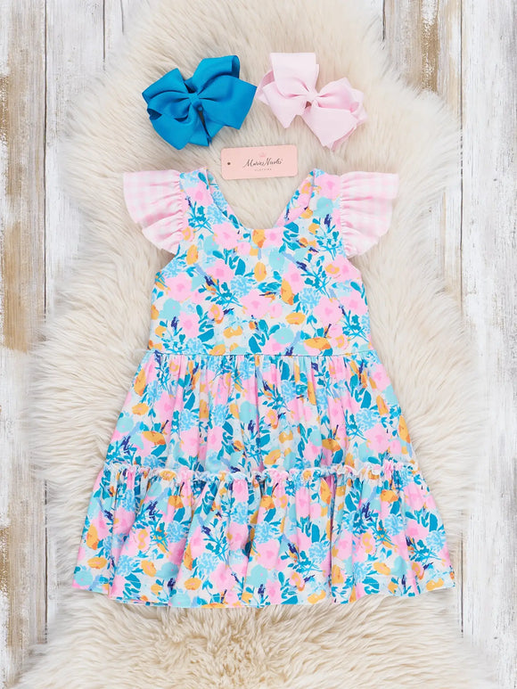 Flutter Sleeve Tiered Ruffle Dress - Bed of Roses