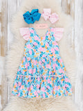 Flutter Sleeve Tiered Ruffle Dress - Bed of Roses