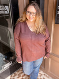 Curvy Gina Sweater - Heather MAHOGANY