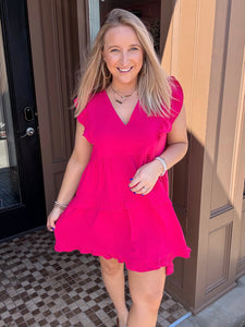 Fuchsia Tiered Dress