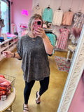 Acid Wash Boyfriend Tee - Ash Charcoal