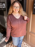 Curvy Gina Sweater - Heather MAHOGANY
