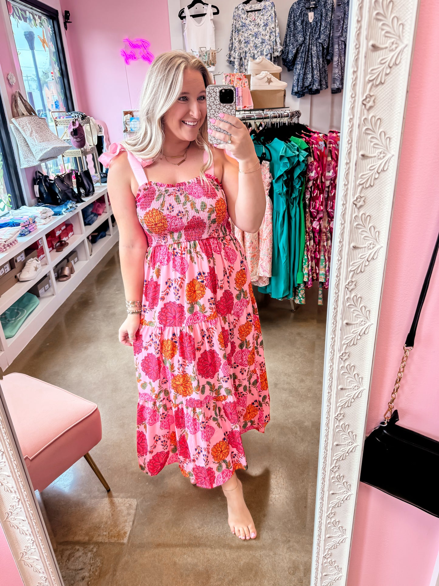 Pink Floral Maxi