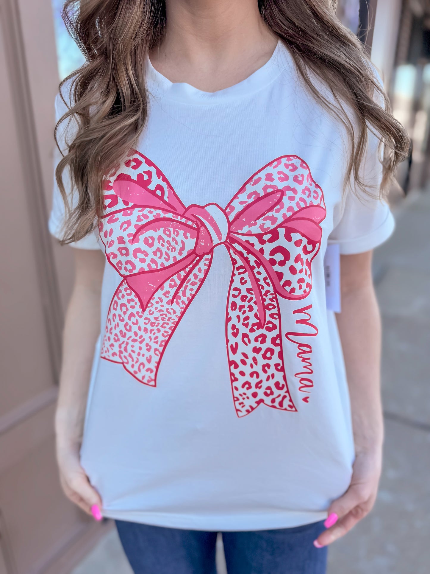 Leopard Mama Bow Tee