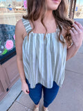 Coastal Charm Ruffle Strap Poplin Top