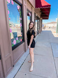 LuxeEase Dolman Sleeve Romper - Black