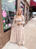 Taupe Smocked Maxi