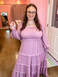 Mauve Smocked Maxi