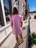 Pink Textured Mini Dress