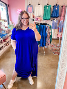 Blue Curvy Maxi Dress