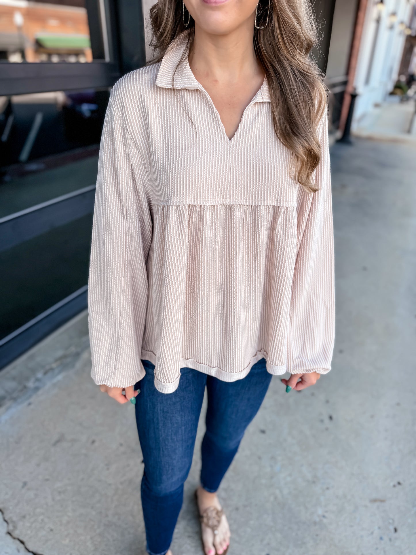 Parchment Babydoll Top