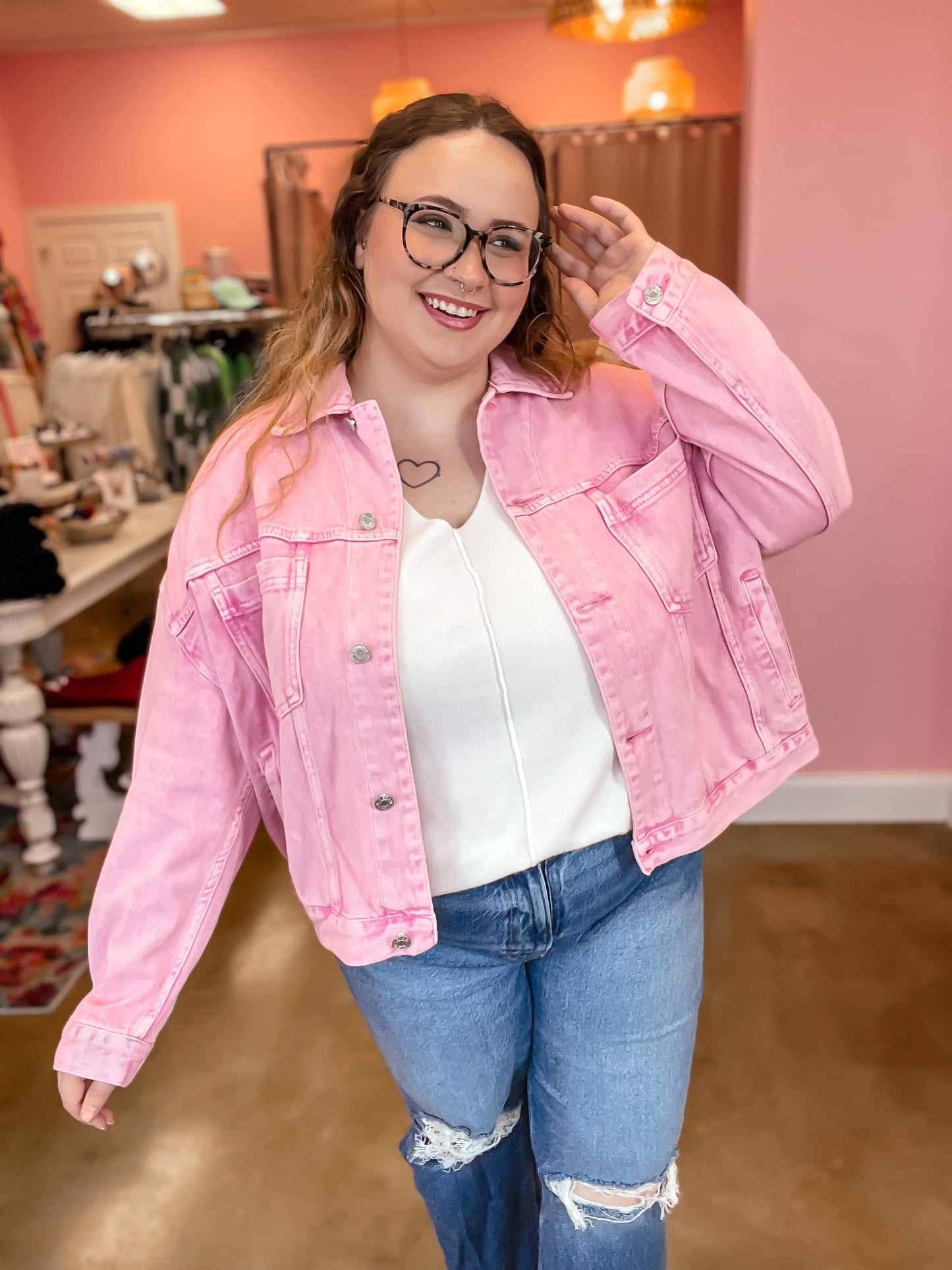 Pink Denim Jacket