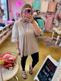 Acid Wash Boyfriend Tee - Ash mocha
