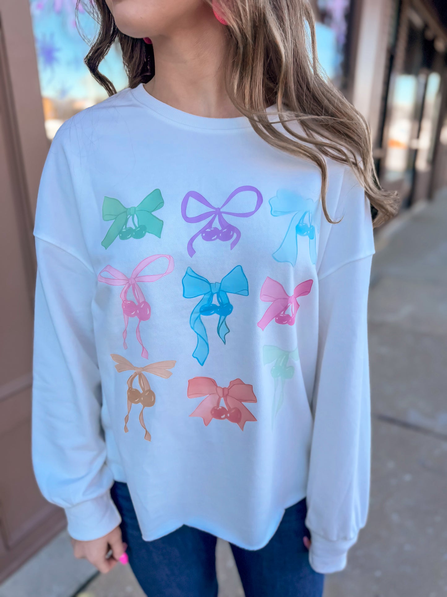 Ivory Bow Pattern Top