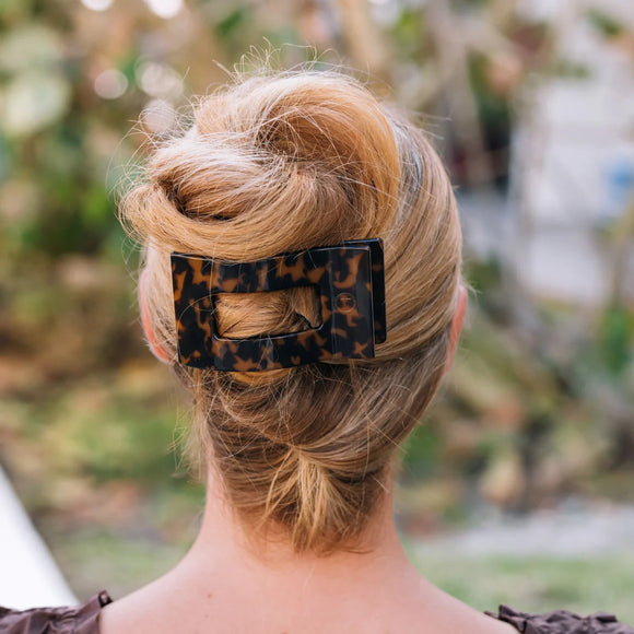 Teleties Flat Rectangle Tortoise Clip