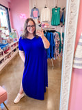 Blue Curvy Maxi Dress