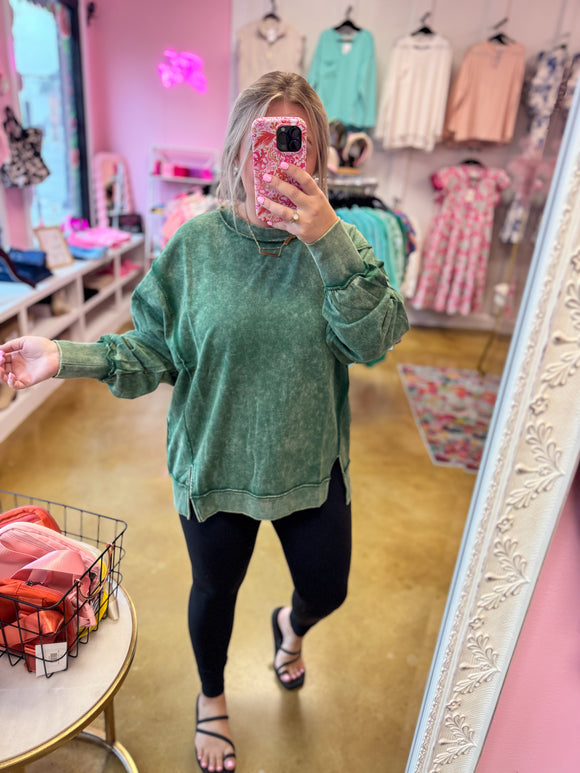 Val Pullover - Dark Green Curvy