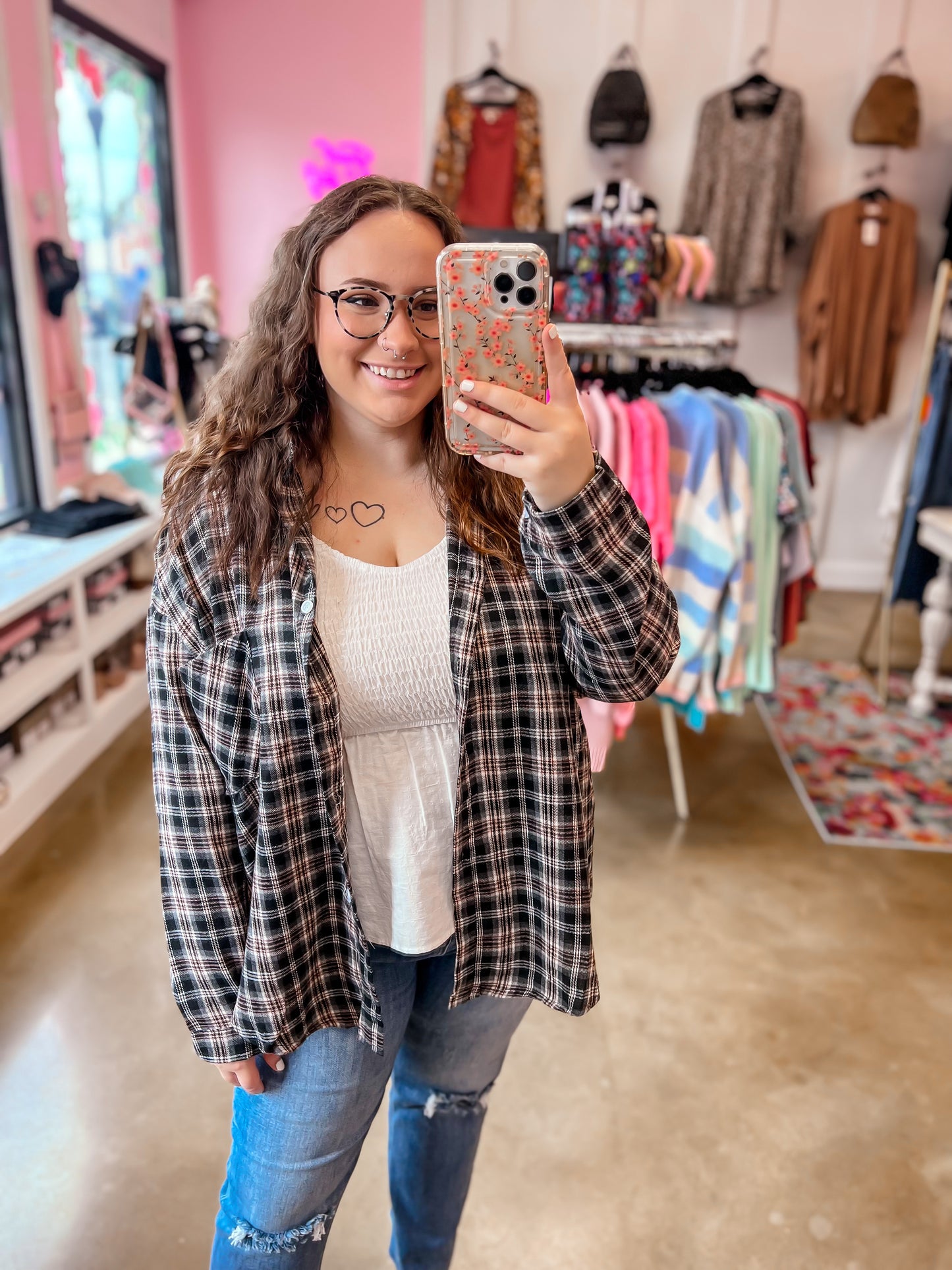 Curvy Black Flannel