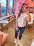 Floral Eyelet Sleeve Top