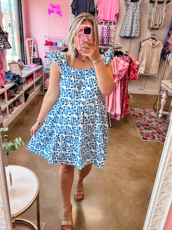 Seaside Breeze Ruffle Dress