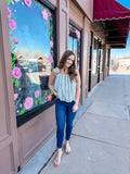 Coastal Charm Ruffle Strap Poplin Top