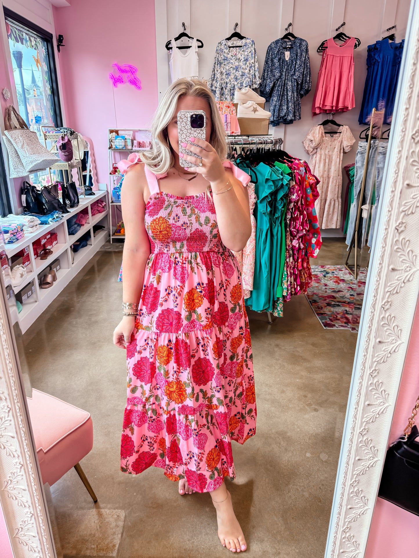 Pink Floral Maxi