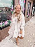 Oatmeal Corduroy Swing Dress