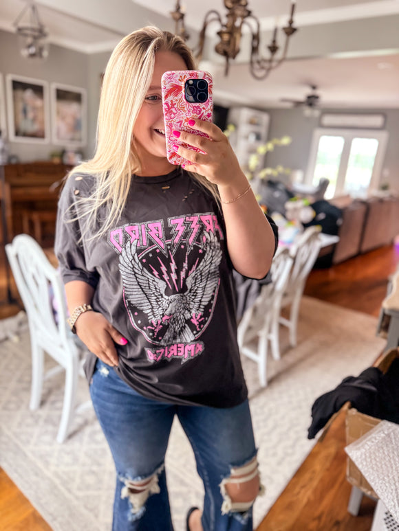 Curvy Free Bird America Tee