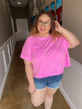 Sunset Slouch Pocket Tee - Pink