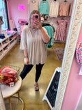 Acid Wash Boyfriend Tee - Ash mocha