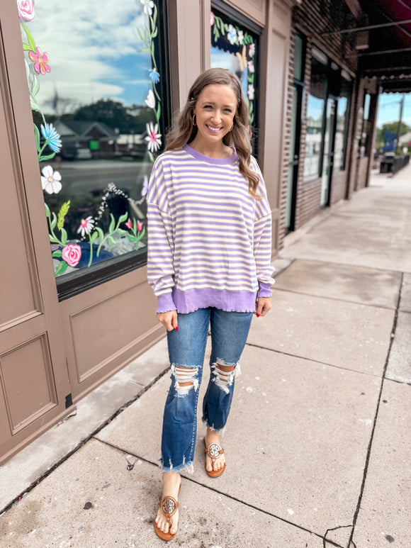 Lavender Striped Long Sleeve