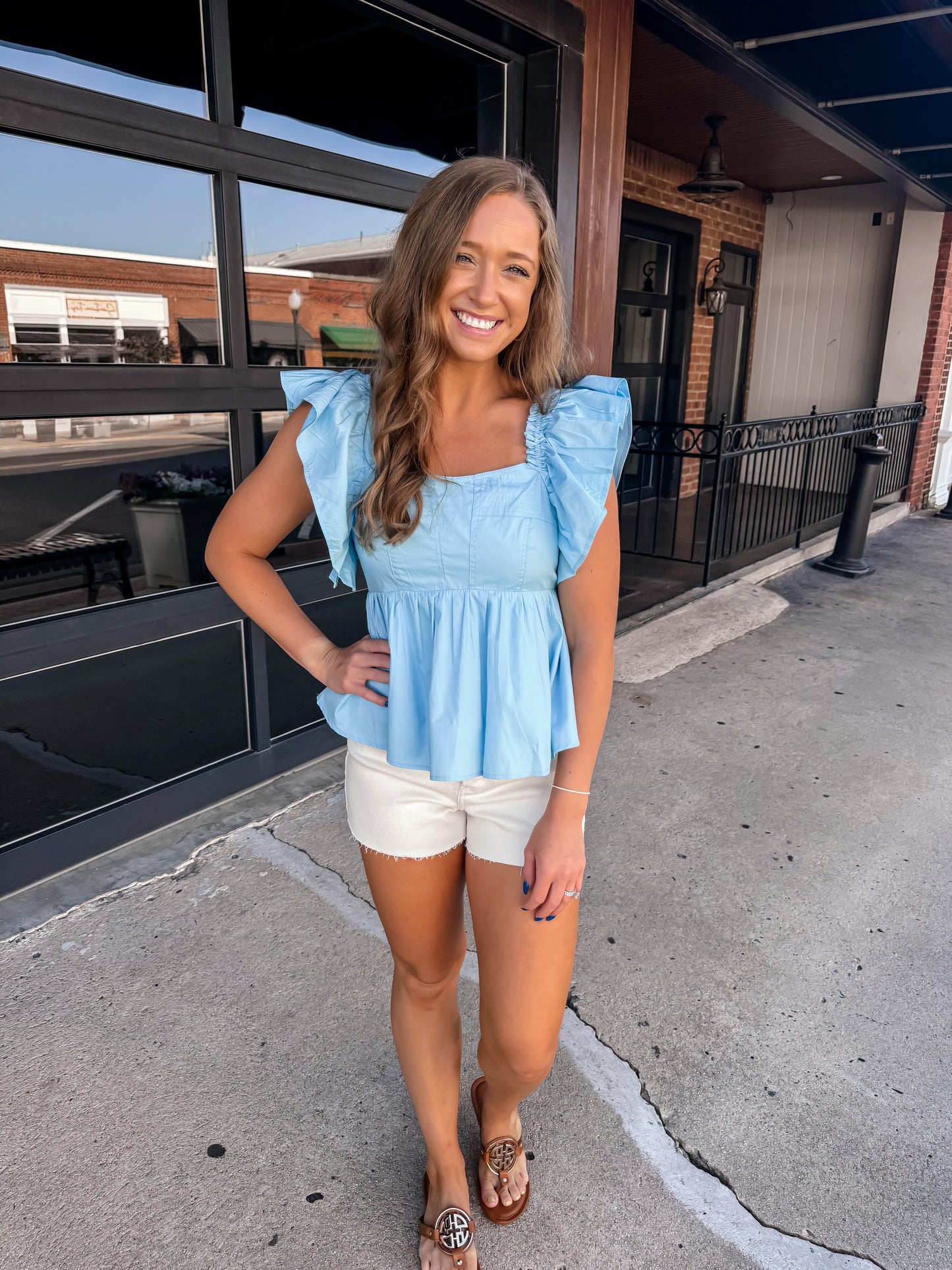 Clear Skies Ruffle Top