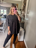 Acid Wash Boyfriend Tee - Black