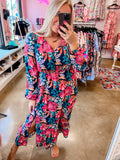 Navy Floral Maxi Dress