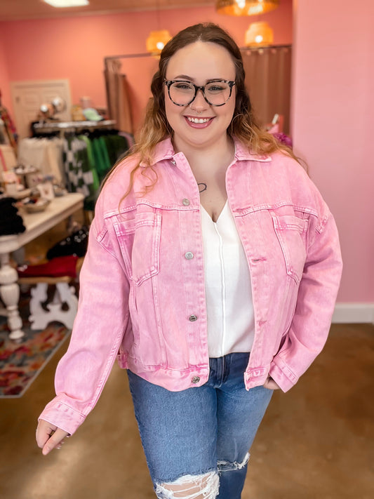 Pink Denim Jacket