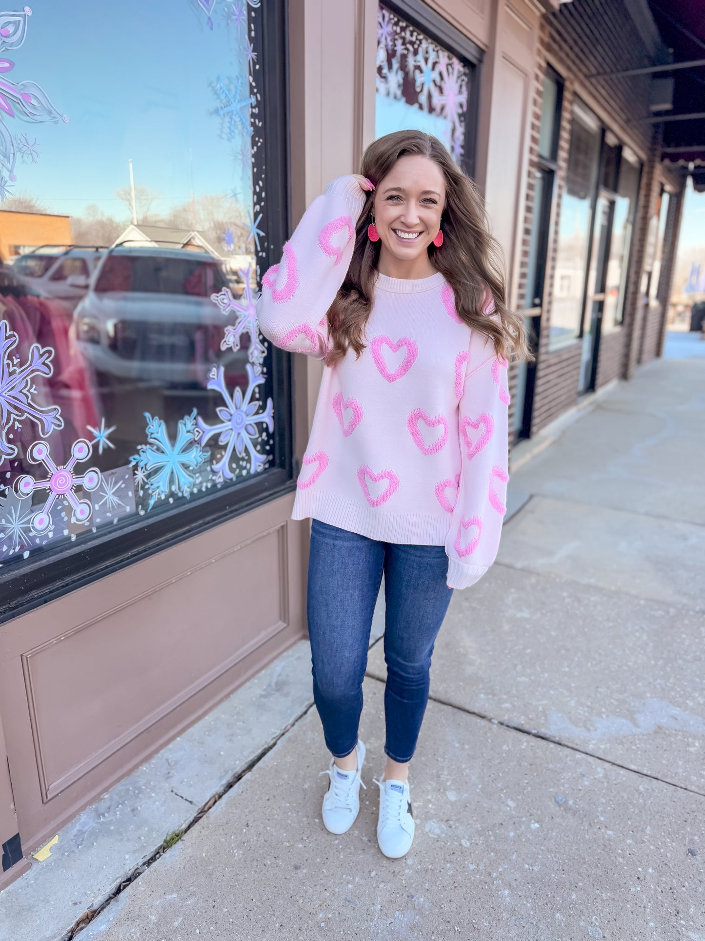 Pink Hearts Sweater