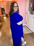 Blue Curvy Maxi Dress