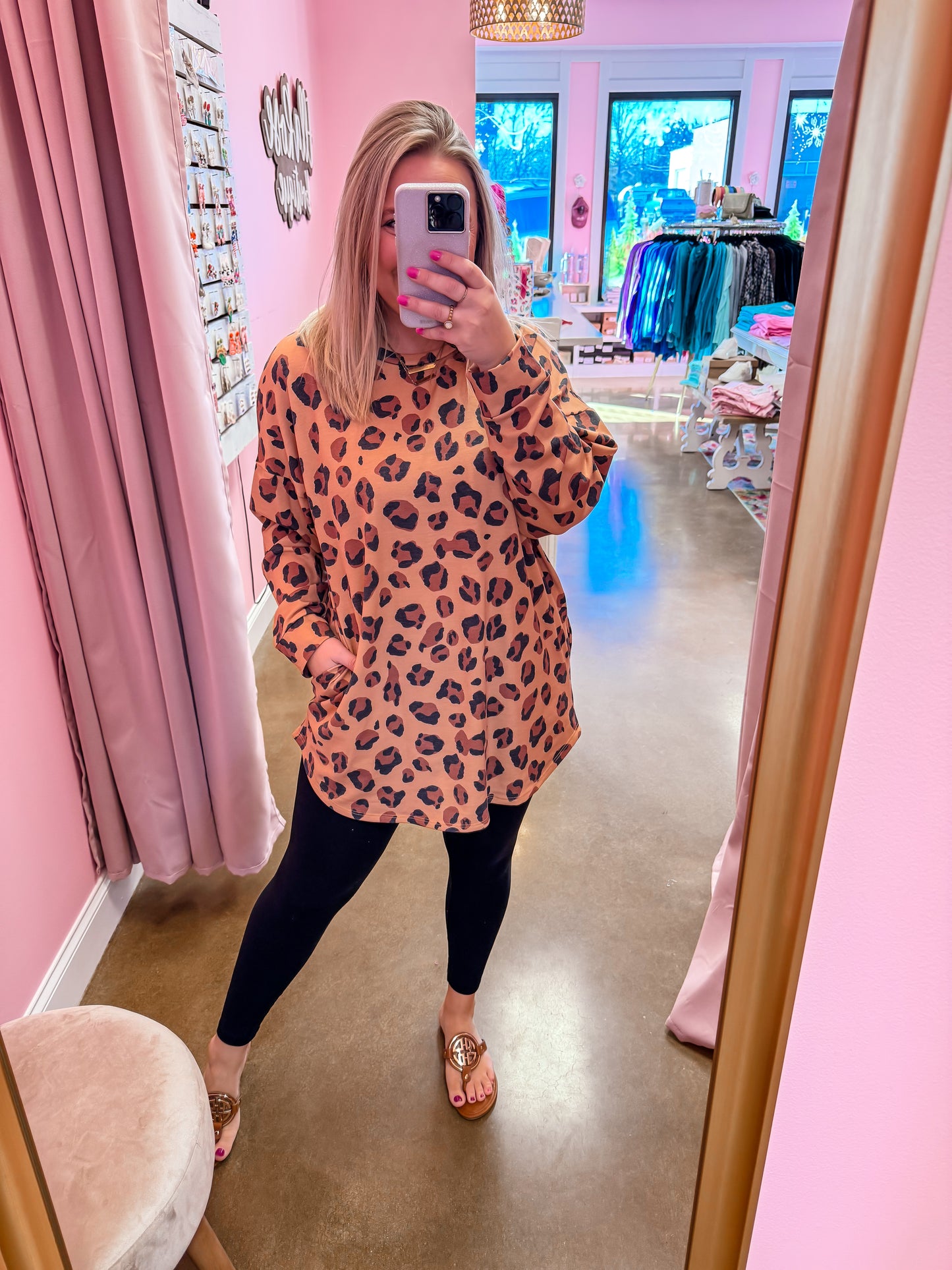 Animal Print Tunic Top