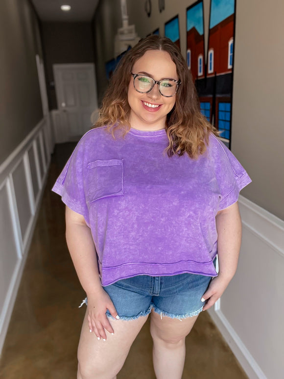 Sunset Slouch Pocket Tee - Violet