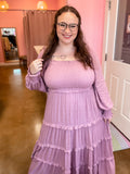 Mauve Smocked Maxi