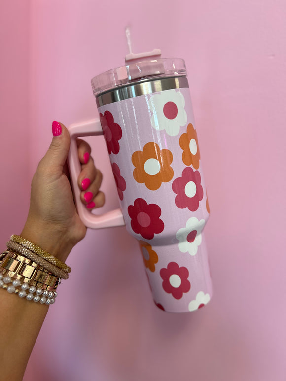 Pink Floral Tumbler