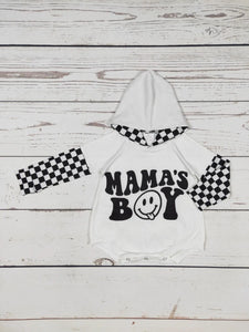Mama's Boy Black Gingham Romper